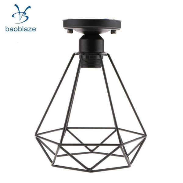 Planet Gates Vintage Wire Diamond Loft Pendant Ceiling Light Lamp Cage Shade 110-220V