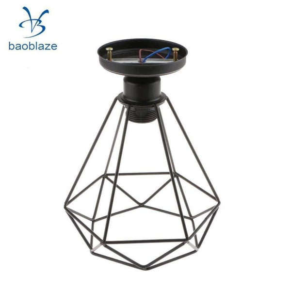 Planet Gates Vintage Wire Diamond Loft Pendant Ceiling Light Lamp Cage Shade 110-220V