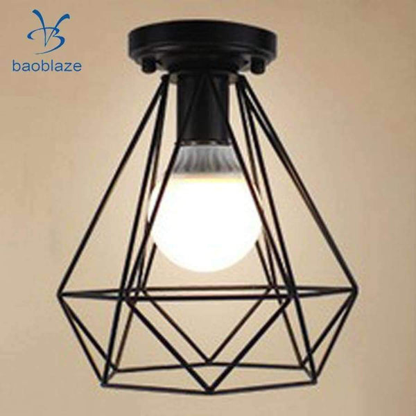 Planet Gates Vintage Wire Diamond Loft Pendant Ceiling Light Lamp Cage Shade 110-220V