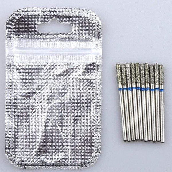 Planet Gates violet 10PCS Diamond Cutter for Manicure Set Diamond Rotary Burrs Set Nail Drill Bit Set Milling Cutter for Nail Art Pedicure Tool