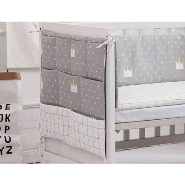 Planet Gates Violet Cotton Grey Baby Bed Hanging Storage Bag Newborn Crib Organizer Toy Diaper Pocket for Babies Bedding Set 50*60CM
