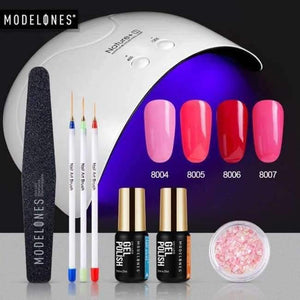 Planet Gates Violet DIY Nail Art Practice Nail Gel Tools Set Nature+16W Led Lamp Nail Dryer Soak Off 3 Colors UV Gel Base Top Coat In Set