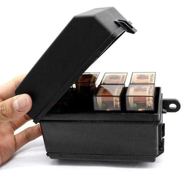 Planet Gates VODOOL Universal DC 12V Car Marine Boat 6-Way Relay+ 6-Slot ATO/ATC Blade Fuse Holder Box Block Car Auto Replacement Parts Fuses