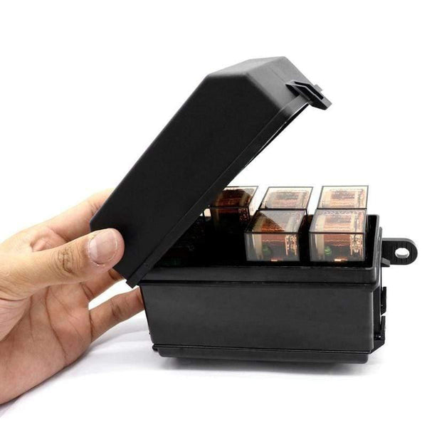 Planet Gates VODOOL Universal DC 12V Car Marine Boat 6-Way Relay+ 6-Slot ATO/ATC Blade Fuse Holder Box Block Car Auto Replacement Parts Fuses