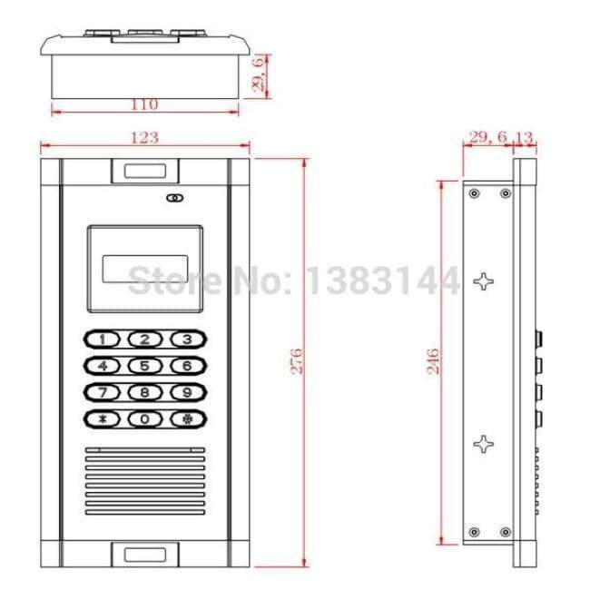 Planet Gates Voice Communication optional audio wireless intercom access system for building with GSM door opener function