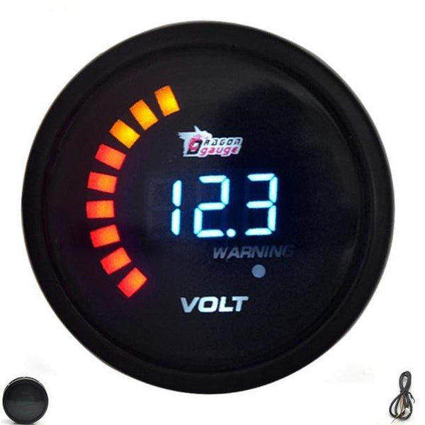 Planet Gates Volt DRAGON GAUGE 2" 52mm Boost/Water Temp/Oil Temp/Oil Pressure/Tachometer/Volt/Air Fuel Ratio/EGT/Vacuum Meter Digital+Gauge Pods
