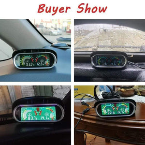 Planet Gates Voltmeter car motorcycle auto for mitsubishi Horizontal water temperature gauge motor temp sensor Volt Meter 2 in 1 12v LCD