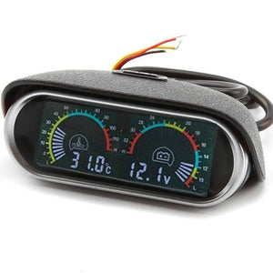 Planet Gates Voltmeter car motorcycle auto for mitsubishi Horizontal water temperature gauge motor temp sensor Volt Meter 2 in 1 12v LCD