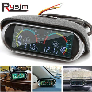 Planet Gates Voltmeter car motorcycle auto for mitsubishi Horizontal water temperature gauge motor temp sensor Volt Meter 2 in 1 12v LCD