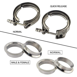 Planet Gates VR - 2.5" SUS 304 Steel Stainless Exhaust V Band Clamp Flange Kit QUICK RELEASE CLAMP Male Female FLANGE OR NORMAL TYPE
