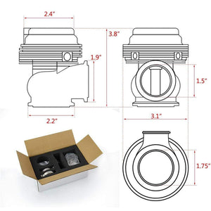 Planet Gates VR - 38mm External Wastegate V-Band Flanged Turbo Waste Gate For Supercharge Turbo Manifold VR5831