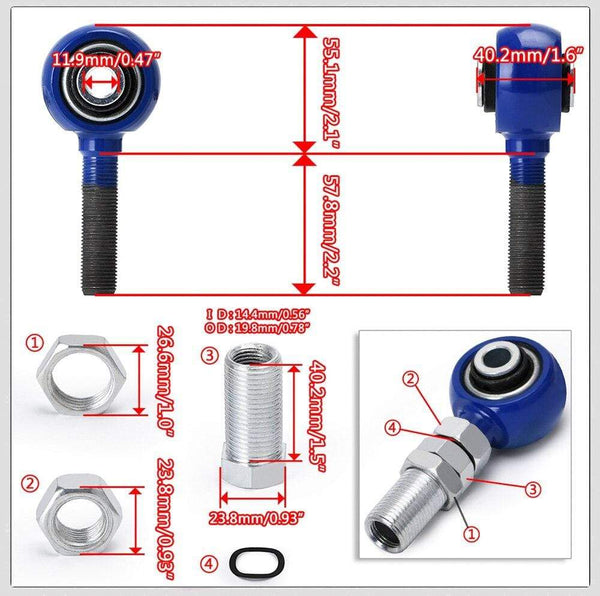 Planet Gates VR - BLUE FOR 95-98 240SX S14 S15 R33 REAR ADJUSTABLE CAMBER CONTROL ARM KIT SUSPENSION VR9817