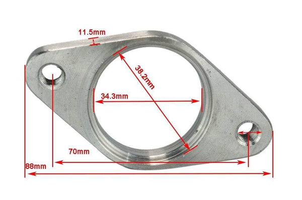 Planet Gates VR -Stainless Steel WASTEGATE DUMP PIPE TUBE FLANGE GASKET 35/38MM TURBOCHARGER VR4831