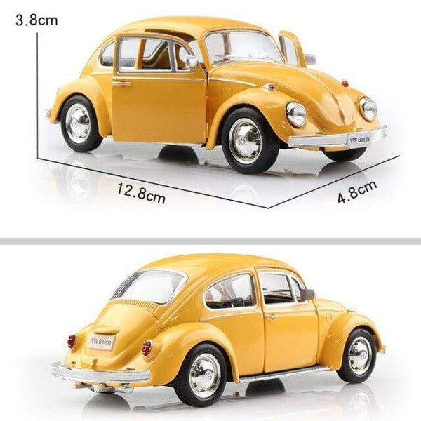 Planet Gates VW Beetle Yellow Birthday Gift 1:36 Alloy Car Model Simulation Exquisite Diecasts Toy Vehicle RMZ city Maserati Aston Martin Doors Open Pull Back