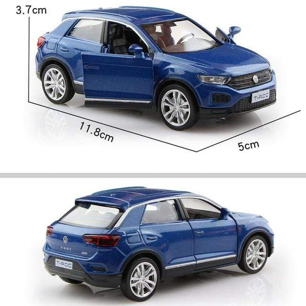 Planet Gates VW T-ROC Blue Birthday Gift 1:36 Alloy Car Model Simulation Exquisite Diecasts Toy Vehicle RMZ city Maserati Aston Martin Doors Open Pull Back