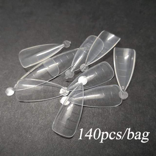 Planet Gates W 140pcs in bag Dual Nail Forms French False Tips Builder Poly UV Nail Gel System Acrylic Nail Art Decorations Long Full Cover Easy Tools