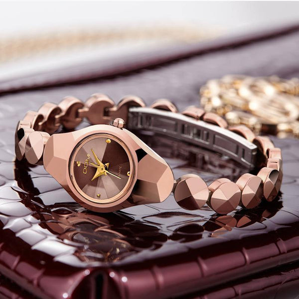 Planet Gates W 735CK 5M / China Women luxury brand waterproof style quartz watch Tungsten steel gold nurse watch bracelet women