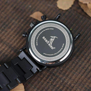Planet Gates W-P09-1 / Китайски дървен часовник BOBO BIRD за мъже, луксозни стилни дървени часовници, хронограф, военни кварцови часовници в дървена подаръчна кутия