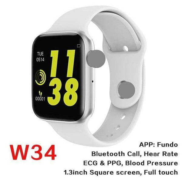 Planet Gates W34 silver / add gift box Bluetooth Call Dial Answer Watch Smart Watch Band Heart Rate Monitor Fitness Tracker Wearing Wristband Bracelet MTK 2502 IOS