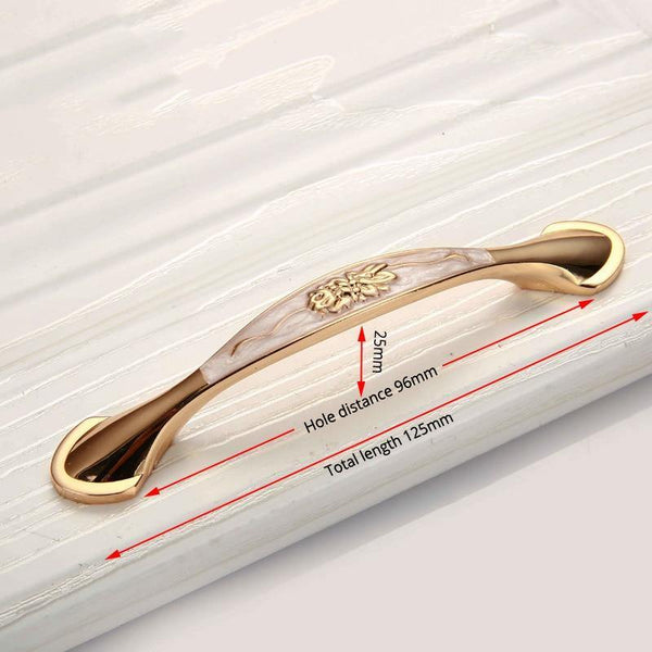 Champagne Gold Door Handles Zinc Alloy Cabinet Handle Drawer Knobs European Wardrobe Pulls Kitchen Handle Furniture Hardware