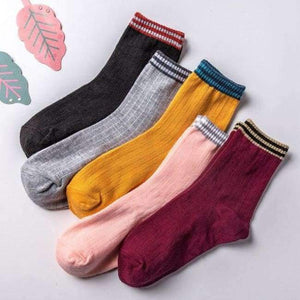 Planet Gates WAKOULIANGTIAO / EU34-39 New 5 PAIRS Cotton Women Socks Autumn Winter Women Wear Fashion Socks