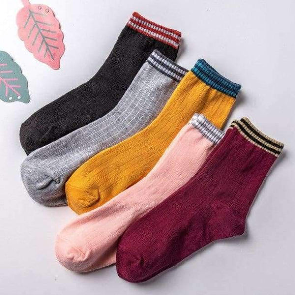 Planet Gates WAKOULIANGTIAO / EU34-39 New 5 PAIRS Cotton Women Socks Autumn Winter Women Wear Fashion Socks