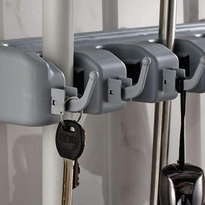Planet Gates Wall Mounted Garage Tool Rack Kitchen Storage Mop Organizer Broom Hanger Garage Cabinet Keeper Organiser 4 Position