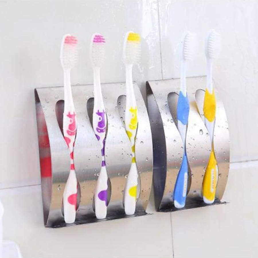 Planet Gates Wall-Mounted Stainless Steel Toothbrush Holder Stand Tooth Brush Razor Organizer Shelf Rack 2/3 Position Bathroom Accessories