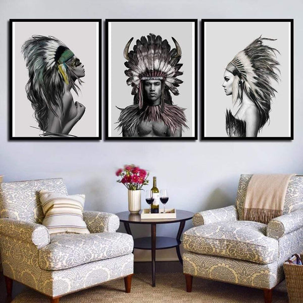 Planet Gates Wall Pictures For Home Wedding Decoration Indians Woman And Man Nordic Style Canvas Art HD Print Painting Minimalist Poster