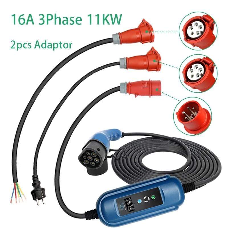 Planet Gates Wallbox 16A 3Phase Level 2 AC Ev Charger 11kw Evse Charger Portable Charger Electric Vehicle Car Charger Type 2 IEC62196 Type 1