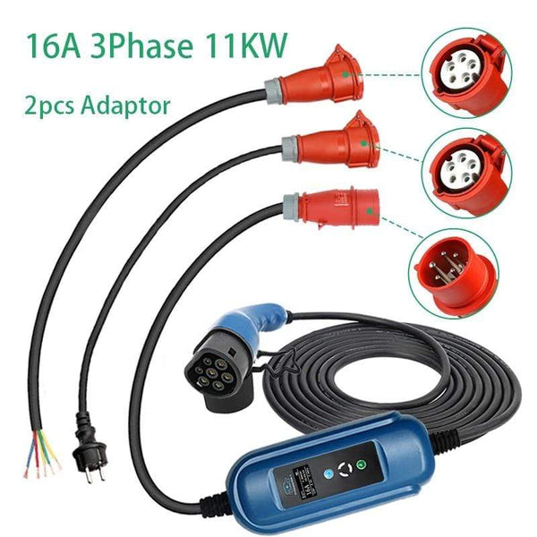 Planet Gates Wallbox 16A 3Phase Level 2 AC Ev Charger 11kw Evse Charger Portable Charger Electric Vehicle Car Charger Type 2 IEC62196 Type 1