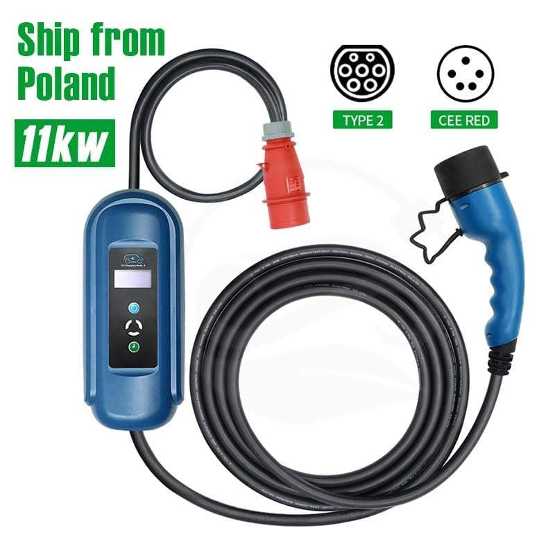 Planet Gates Wallbox 16A 3Phase Level 2 AC Ev Charger 11kw Evse Charger Portable Charger Electric Vehicle Car Charger Type 2 IEC62196 Type 1