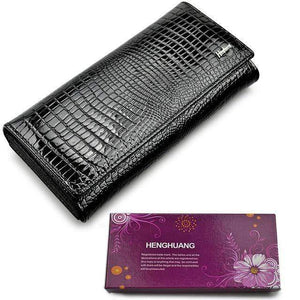 Planet Gates wallet box black Women Wallets and Purses Luxury Brand Alligator Long Genuine Leather Ladies Clutch Coin Purse Female Crocodile Cow Wallet