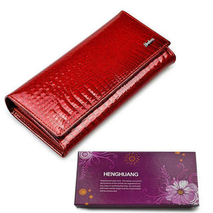 Planet Gates wallet box red Women Wallets and Purses Luxury Brand Alligator Long Genuine Leather Ladies Clutch Coin Purse Female Crocodile Cow Wallet