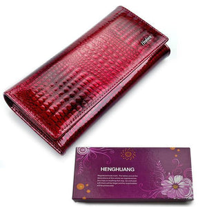 Planet Gates wallet box wine red Women Wallets and Purses Luxury Brand Alligator Long Genuine Leather Ladies Clutch Coin Purse Female Crocodile Cow Wallet