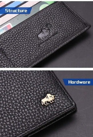 Planet Gates Wallet Business Men's Thin Genuine Leather Wallet Luxury Brand Design Handy Slim Male Wallet N4470-1