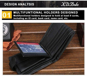Planet Gates Wallet Men Leather Genuine Cow Leather Man Wallets With Coin Pocket Man Purse leather Money Bag Wallets for Male