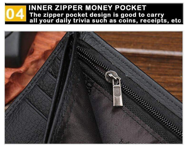 Planet Gates Wallet Men Leather Genuine Cow Leather Man Wallets With Coin Pocket Man Purse leather Money Bag Wallets for Male