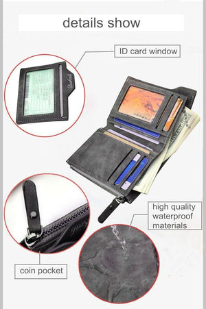 Planet Gates Wallet Men Soft Leather wallet with removable card slots multifunction men wallet purse male clutch top quality