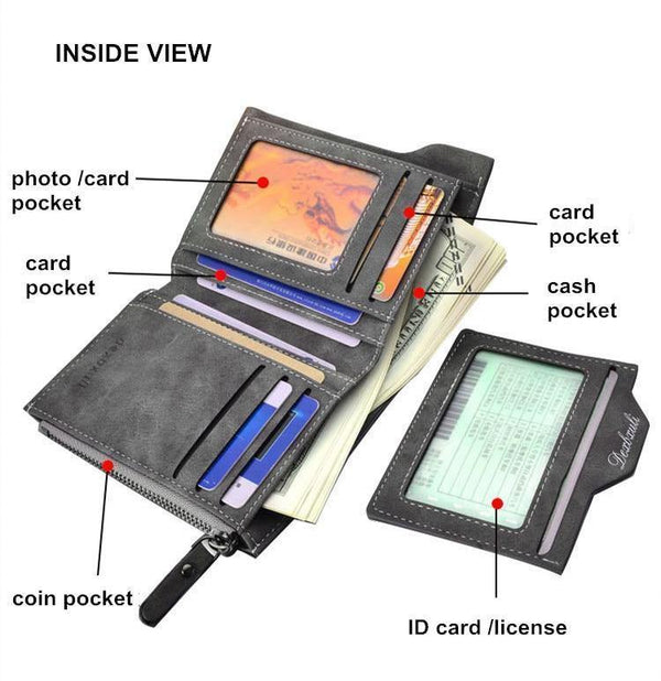 Planet Gates Wallet Men Soft Leather wallet with removable card slots multifunction men wallet purse male clutch top quality