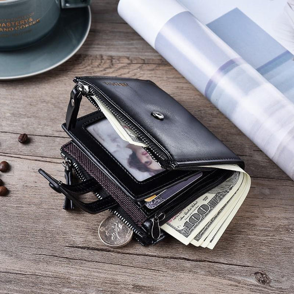 Planet Gates Wallet Purse PU Leather Men's Wallet Hasp Design Small Mens Wallets With Zipper Coin Pocket Card Holder Luxury Wallet