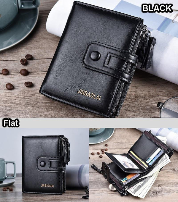 Planet Gates Wallet Purse PU Leather Men's Wallet Hasp Design Small Mens Wallets With Zipper Coin Pocket Card Holder Luxury Wallet