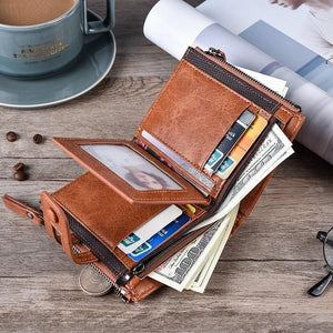Planet Gates Wallet Purse PU Leather Men's Wallet Hasp Design Small Mens Wallets With Zipper Coin Pocket Card Holder Luxury Wallet