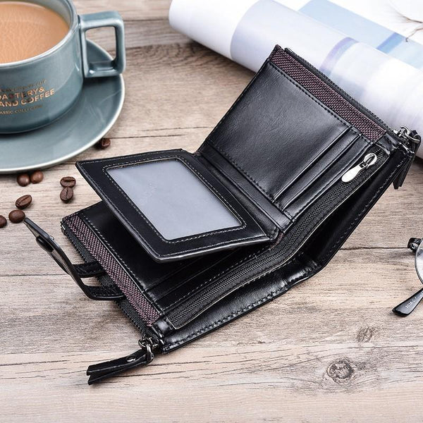 Planet Gates Wallet Purse PU Leather Men's Wallet Hasp Design Small Mens Wallets With Zipper Coin Pocket Card Holder Luxury Wallet