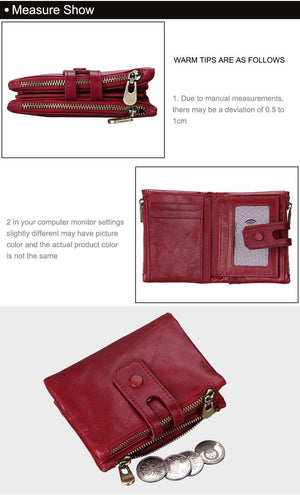 Planet Gates Wallet Women Genuine Leather Wallets Female Hasp Double Zipper Design Coin Purse ID Card Holder Unisex Slim Wallet