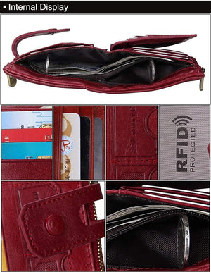 Planet Gates Wallet Women Genuine Leather Wallets Female Hasp Double Zipper Design Coin Purse ID Card Holder Unisex Slim Wallet