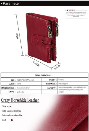 Planet Gates Wallet Women Genuine Leather Wallets Female Hasp Double Zipper Design Coin Purse ID Card Holder Unisex Slim Wallet