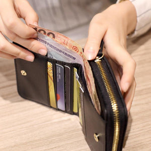 Planet Gates Wallets PU Leather Female Plaid Purses Nubuck Card Holder Wallet Fashion Woman Small Zipper Wallet With Coin Purse