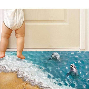 Planet Gates Wallpapers  3D Dolphin Floor Stickers Beautiful Sea Cute Waterproof PVC Bathroom Home Decor Eco-friendly Kids Child S