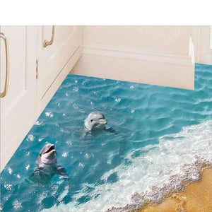 Planet Gates Wallpapers  3D Dolphin Floor Stickers Beautiful Sea Cute Waterproof PVC Bathroom Home Decor Eco-friendly Kids Child S
